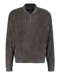 Blouson aviateur en cuir gris foncé Legends