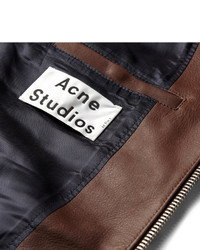 Blouson aviateur en cuir marron foncé Acne Studios