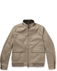 Blouson aviateur en cuir marron foncé Loro Piana