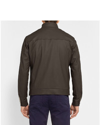 Blouson aviateur en cuir marron foncé Loro Piana