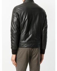 Blouson aviateur en cuir marron foncé Kired