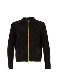 Blouson aviateur en cuir noir Ajmone