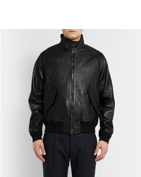 Blouson aviateur en cuir noir Acne Studios