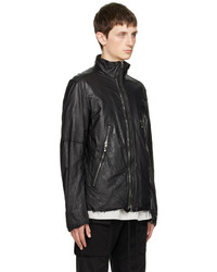 Blouson aviateur en cuir noir The Viridi-anne