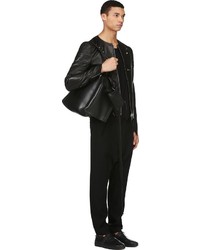 Blouson aviateur en cuir noir Alexander McQueen