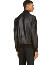 Blouson aviateur en cuir noir Givenchy