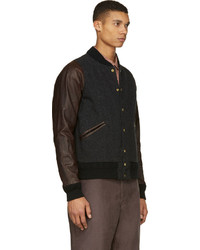 Blouson aviateur en cuir noir VISVIM