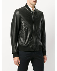 Blouson aviateur en cuir noir Ps By Paul Smith