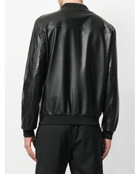 Blouson aviateur en cuir noir Drome