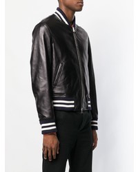 Blouson aviateur en cuir noir JW Anderson