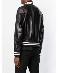 Blouson aviateur en cuir noir JW Anderson