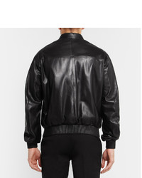 Blouson aviateur en cuir noir Jil Sander