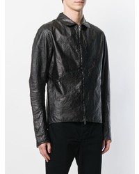 Blouson aviateur en cuir noir A Diciannoveventitre