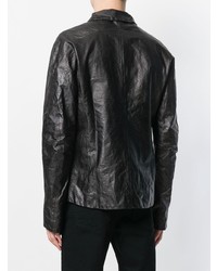 Blouson aviateur en cuir noir A Diciannoveventitre