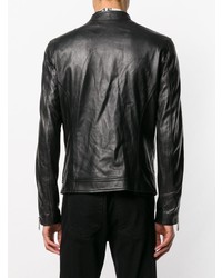 Blouson aviateur en cuir noir Philipp Plein