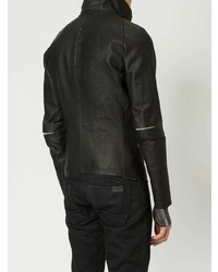 Blouson aviateur en cuir noir Isaac Sellam Experience