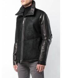 Blouson aviateur en cuir noir Isaac Sellam Experience