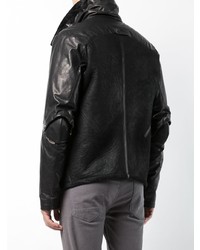 Blouson aviateur en cuir noir Isaac Sellam Experience