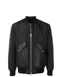 Blouson aviateur en cuir noir Drome