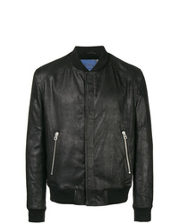 Blouson aviateur en cuir noir Drome