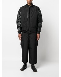 Blouson aviateur en cuir noir Calvin Klein Jeans