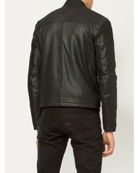 Blouson aviateur en cuir noir Drome