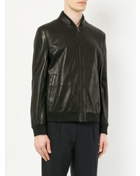 Blouson aviateur en cuir noir D'urban