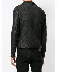 Blouson aviateur en cuir noir Salvatore Santoro