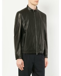 Blouson aviateur en cuir noir D'urban