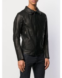 Blouson aviateur en cuir noir Isaac Sellam Experience