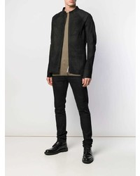 Blouson aviateur en cuir noir Isaac Sellam Experience