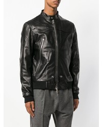 Blouson aviateur en cuir noir Low Brand