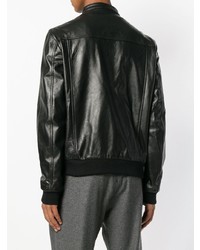 Blouson aviateur en cuir noir Low Brand