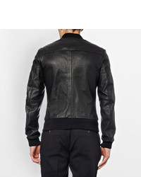 Blouson aviateur en cuir noir Dolce & Gabbana