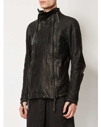 Blouson aviateur en cuir noir Boris Bidjan Saberi