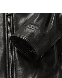 Blouson aviateur en cuir noir Belstaff