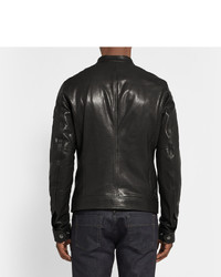 Blouson aviateur en cuir noir Belstaff