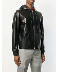 Blouson aviateur en cuir noir Bally X Swiss