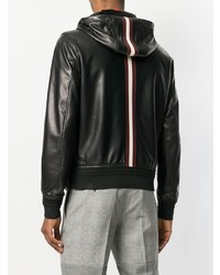 Blouson aviateur en cuir noir Bally X Swiss