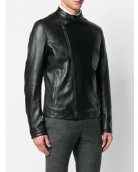 Blouson aviateur en cuir noir Dolce & Gabbana