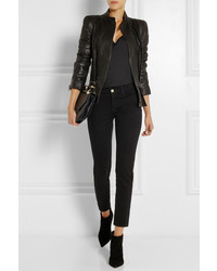 Blouson aviateur en cuir noir Haider Ackermann