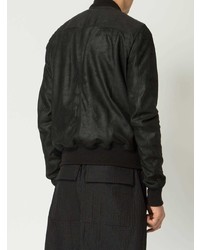 Blouson aviateur en cuir noir Rick Owens