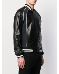 Blouson aviateur en cuir noir Plein Sport