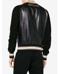 Blouson aviateur en cuir noir Dolce & Gabbana