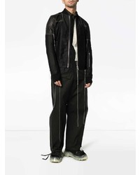 Blouson aviateur en cuir noir Rick Owens