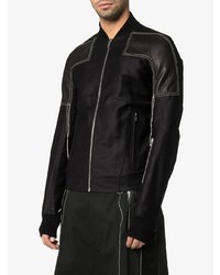 Blouson aviateur en cuir noir Rick Owens