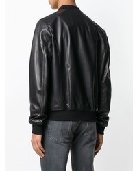 Blouson aviateur en cuir noir Philipp Plein