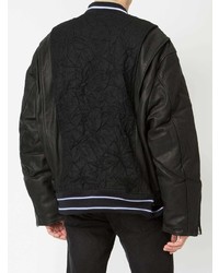 Blouson aviateur en cuir noir Facetasm