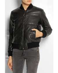 Blouson aviateur en cuir noir Lot 78