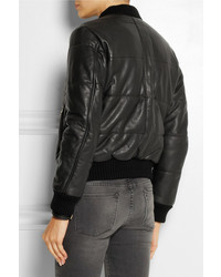 Blouson aviateur en cuir noir Lot 78